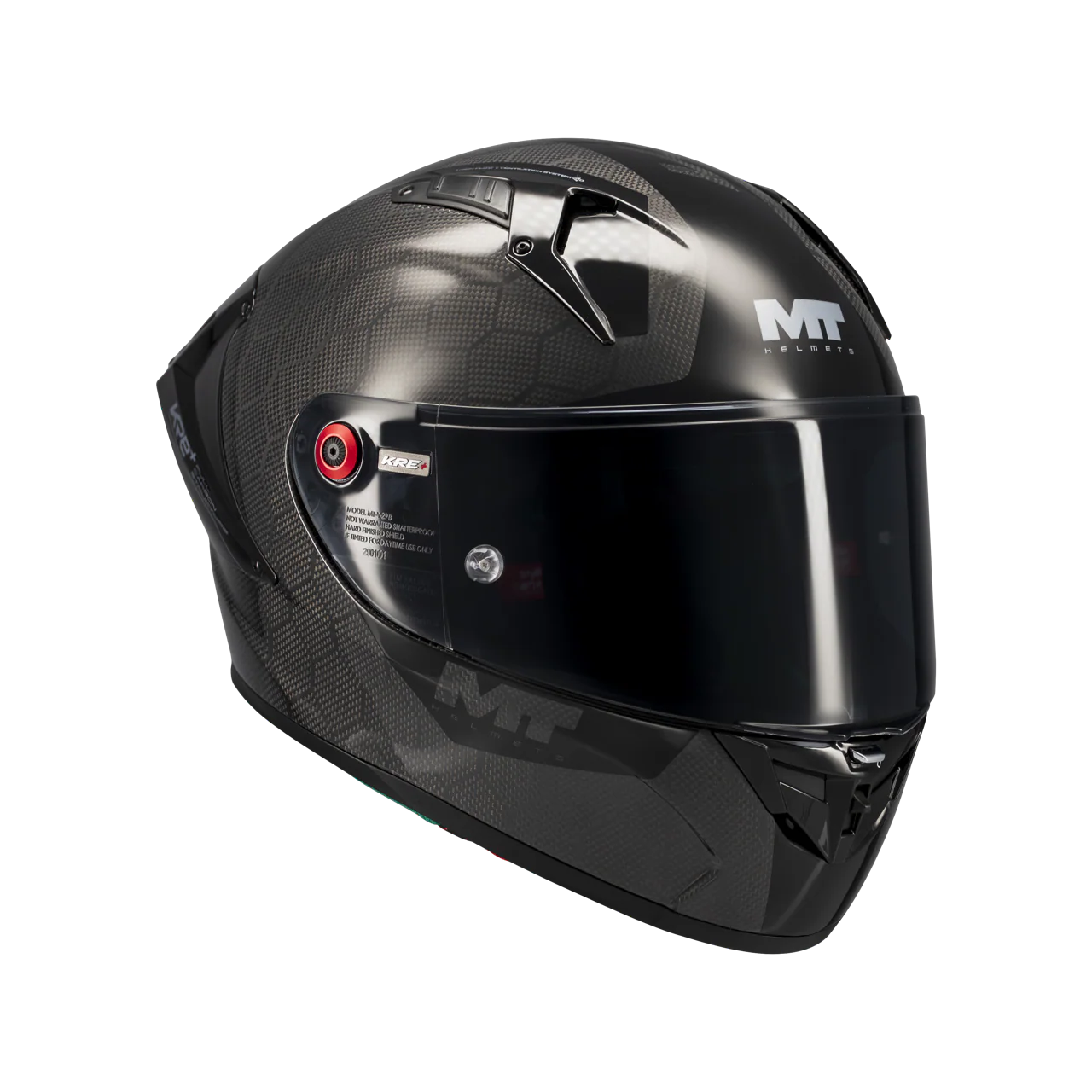 MT-Helmets KRE+ S Casco de Carbono Puro Brillante A1 Glow Completo 
