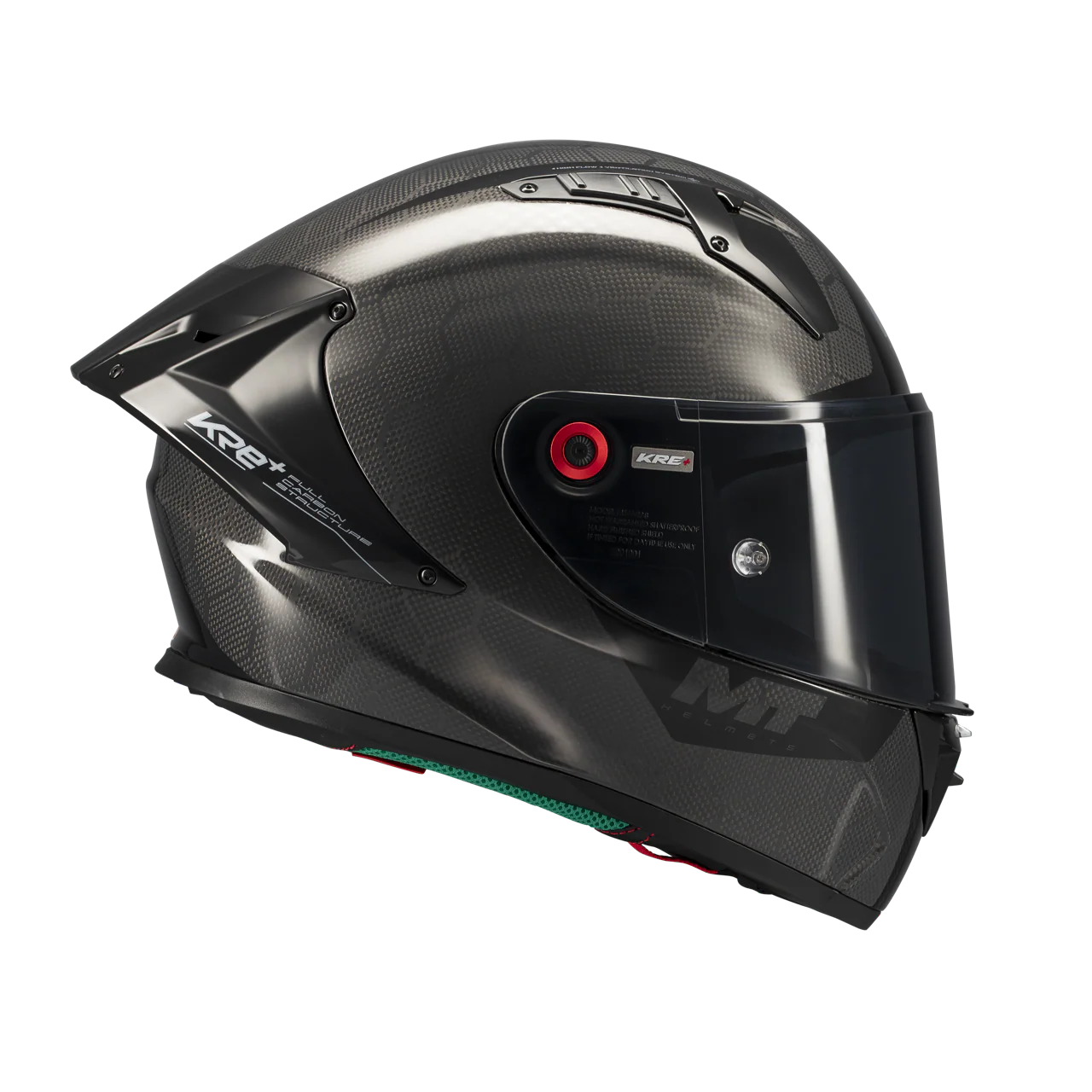 MT-Helmets KRE+ S Casco de Carbono Puro Brillante A1 Glow Completo 