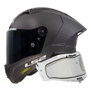 LS2 FF805 Thunder GP Aero Integralhelm in Matt Carbon + IRID Dynamic Clear — Seitenansicht