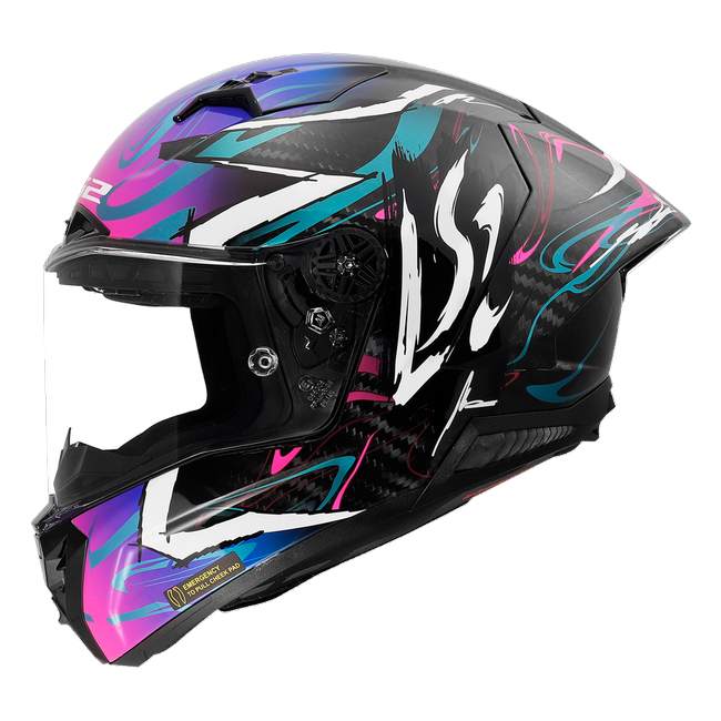 LS2 FF805 Thunder GP Aero Integralhelm in Drift Blue Purple — Seitenansicht