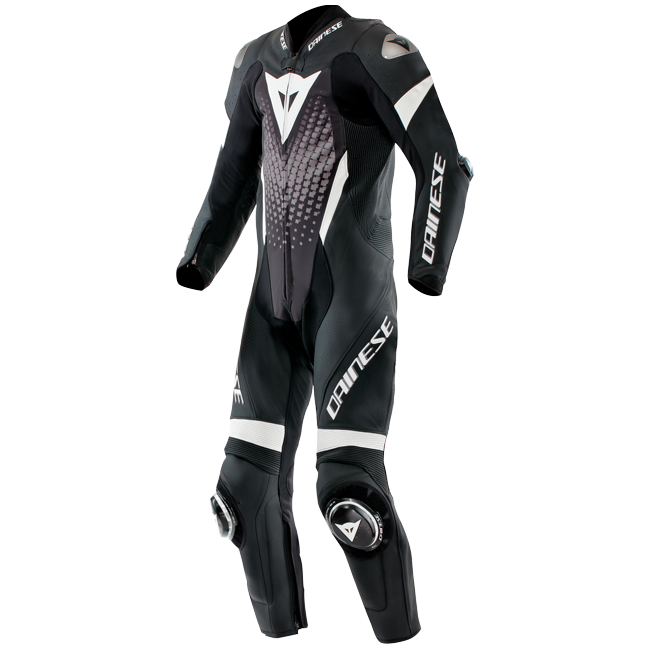 Dainese Laguna Seca 6 Mono de cuero – Traje de competición perforado | Hombre | Negro/Blanco 