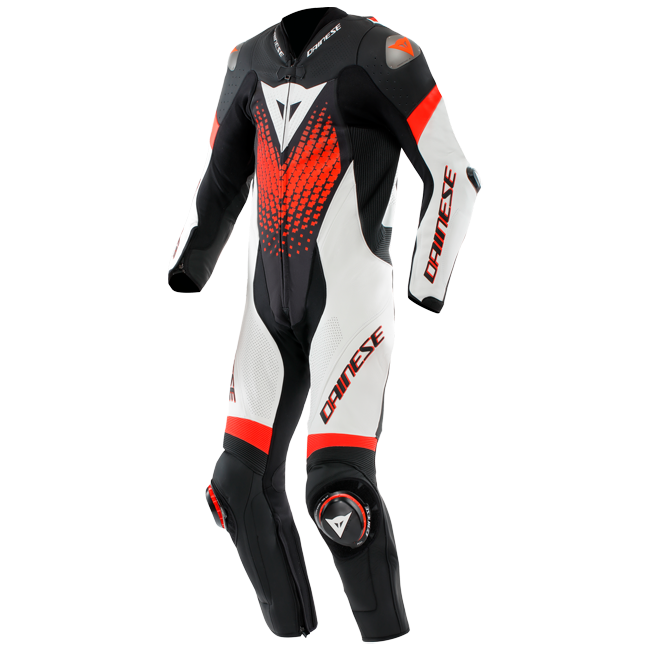 Dainese Laguna Seca 6 Mono de cuero perforado – Traje de carrera | Hombre | Blanco/Rojo 