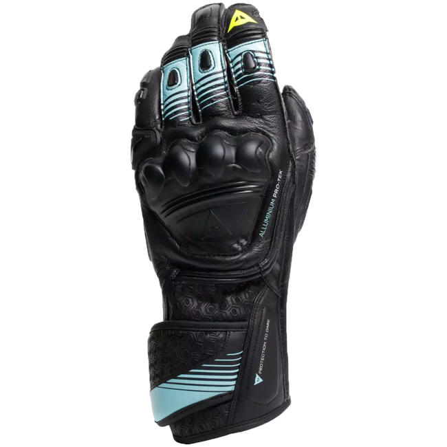 Guantes de cuero para motocicleta Dainese Fiero Racing | Hombre | Negro/Azul claro | 201810002568O00 