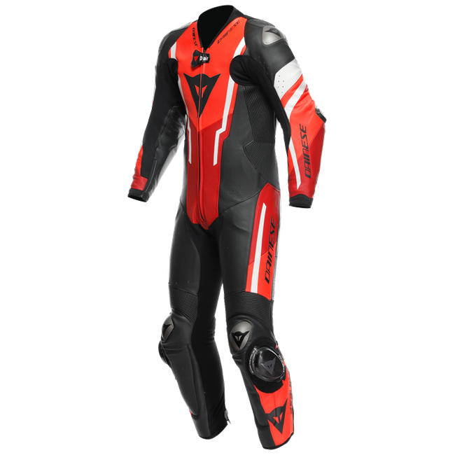 Dainese Misano 3 D-AIR® Mono de cuero – Traje de competición con airbag perforado | Hombre | Rojo 
