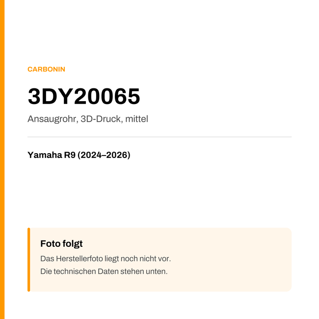 Ansaugrohr Carbonin Yamaha R9 (24-26) 3DY20065 — Platzhalter, Herstellerfoto folgt