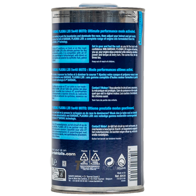 Bardahl 5W40 Plasma LXR - 1 Litro de Aceite Premium 