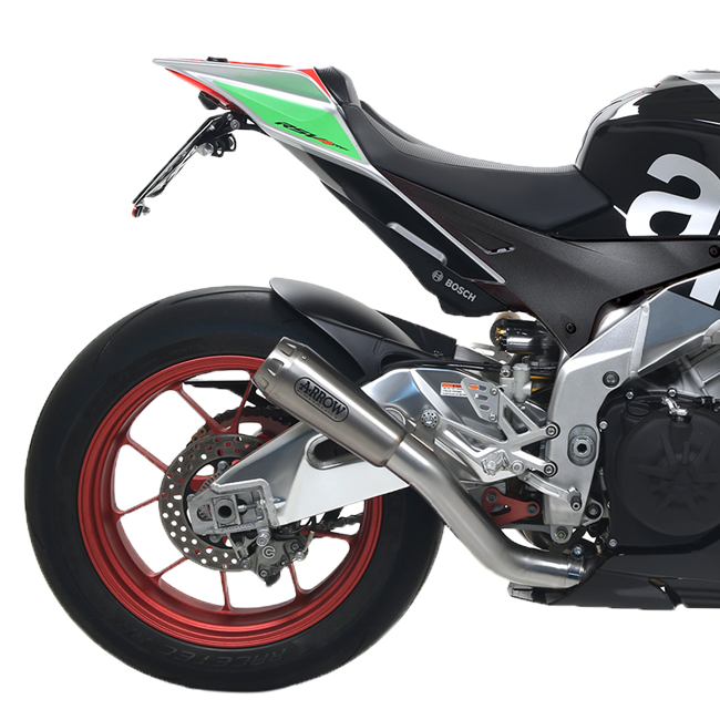 Kit de escape Arrow Slip-On Pro-Race de acero inoxidable para Aprilia RSV4/RR/RF (17-18) 71214PRI 