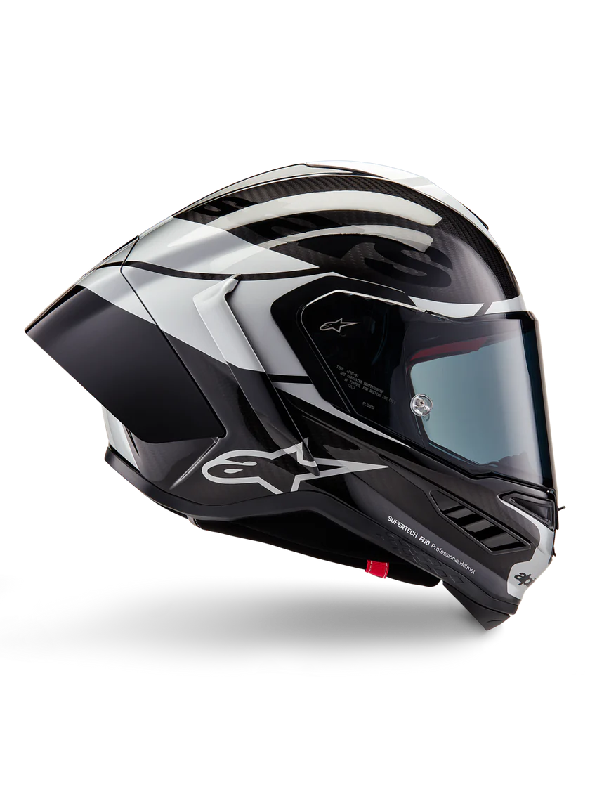 Casco de carbono Alpinestars Supertech R10 Element Carb Negro Plata 8200324-1368 