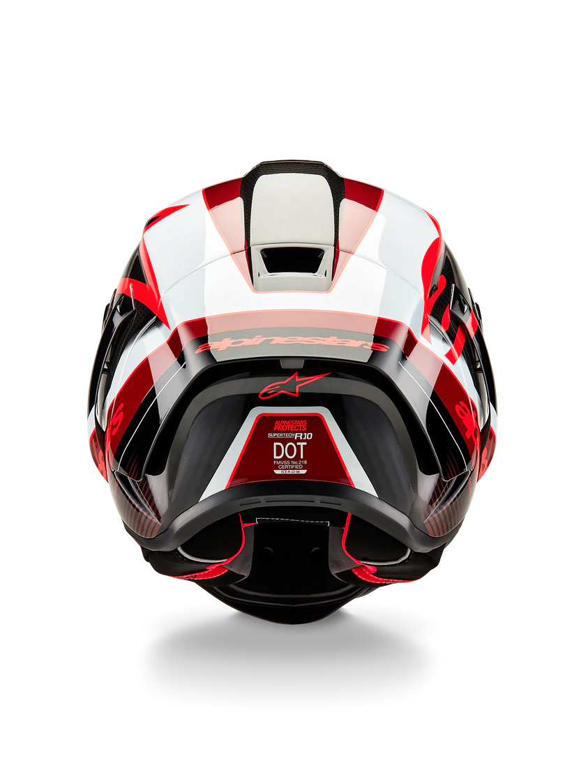 Casco Alpinestars Supertech R10 Team Carbon Carb Rojo Blanco Brillante 8200224-1352 