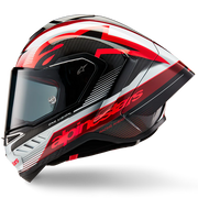 Casco Alpinestars Supertech R10 Team Carbon Carb Rojo Blanco Brillante 8200224-1352 