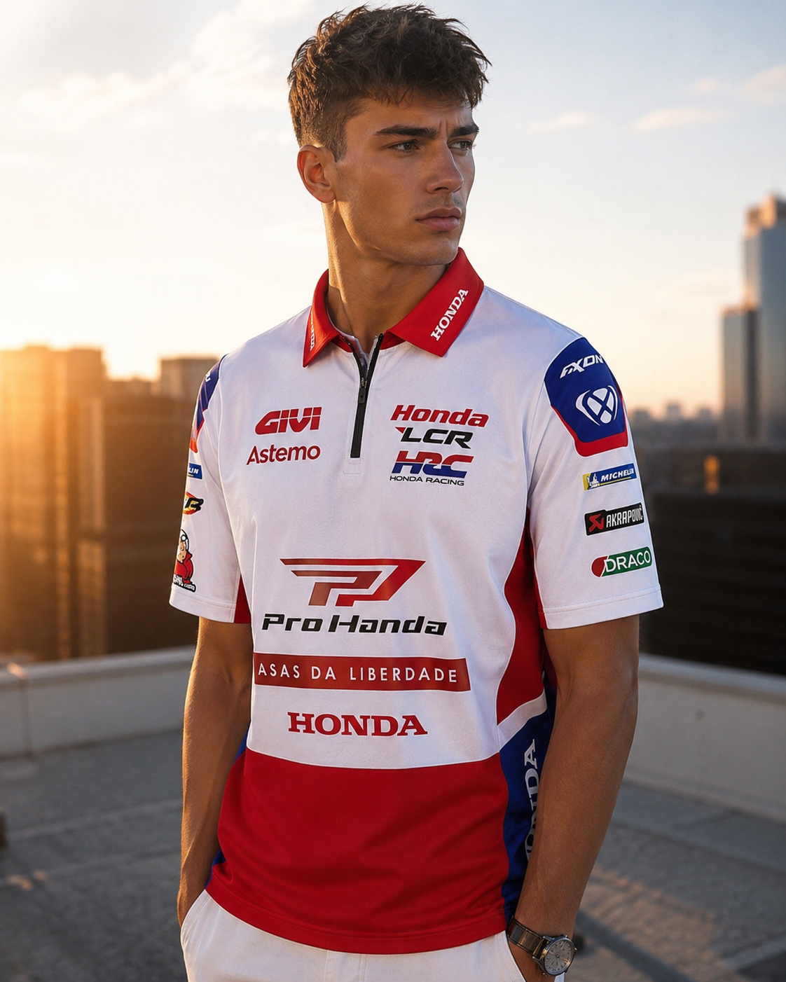 Polo réplica del equipo de carreras LCR Honda 2026 IXON 