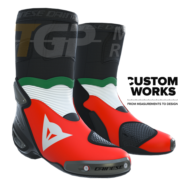 Botas de moto de carreras y calle Dainese Axial 2 para hombre | Edición Italia | Custom Works 