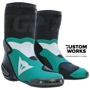 Botas de moto de carreras y carretera Dainese Axial 2 Air | Hombre | Azul Mar de Cerdeña / Blanco | Custom Works 
