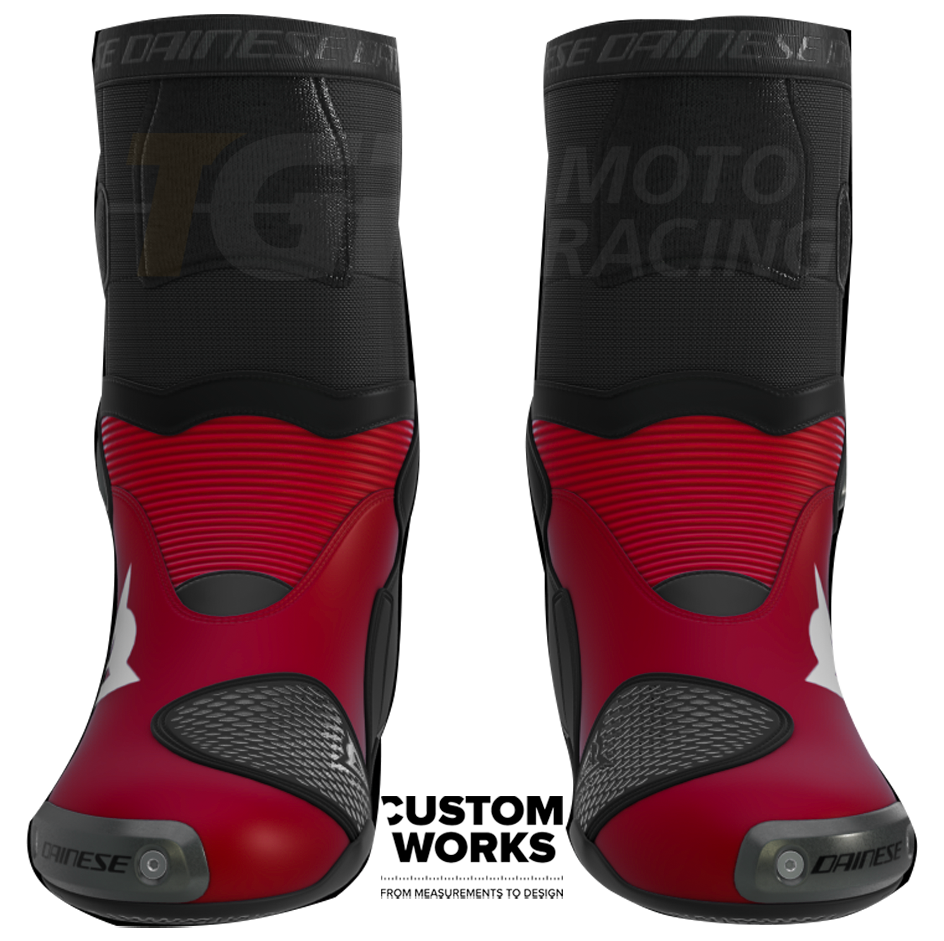 Botas de moto de carreras y calle Dainese Axial 2 Nicolò Bulega Replica 2026 | Hombre | Dainese rojo / blanco | Custom Works 