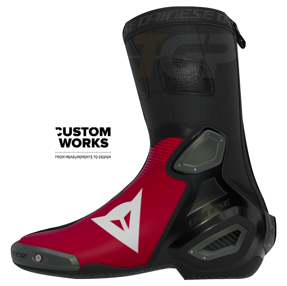 Botas de moto de carreras y calle Dainese Axial 2 Nicolò Bulega Replica 2026 | Hombre | Dainese rojo / blanco | Custom Works 