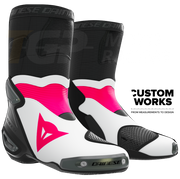 Botas de moto de carreras y calle Dainese Axial 2 | Hombre | Fuxia / Blanco | Custom Works 