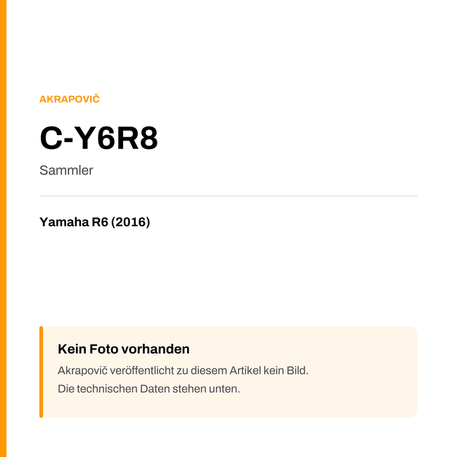 Akrapovic Sammler Yamaha R6 (16-16) C-Y6R8 — Platzhalter, kein Herstellerfoto verfügbar