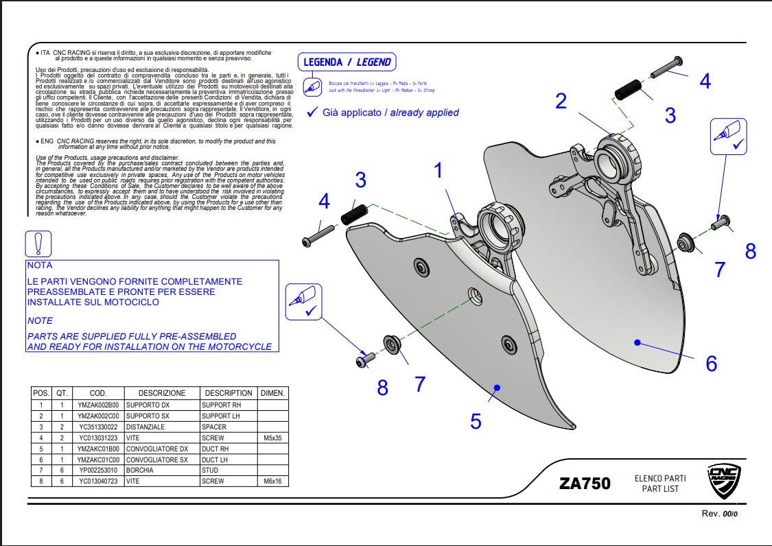 Pinzas de freno de carbono Refrigeración Conductos de aire GP Evo Pramac Racing Ducati Panigale 1299/S (15-18) 