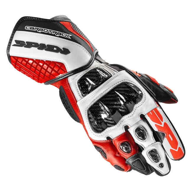 Guantes de cuero de moto Spidi Carbo Track Evo Racing | Hombre | Rojo | A203014 