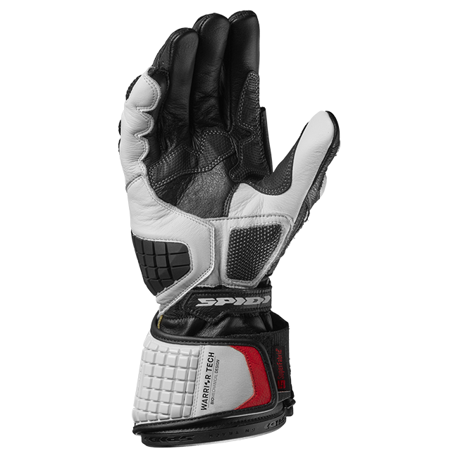 Guantes de cuero de moto Spidi Carbo Track Evo Racing | Hombre | Negro/Blanco | A203011 