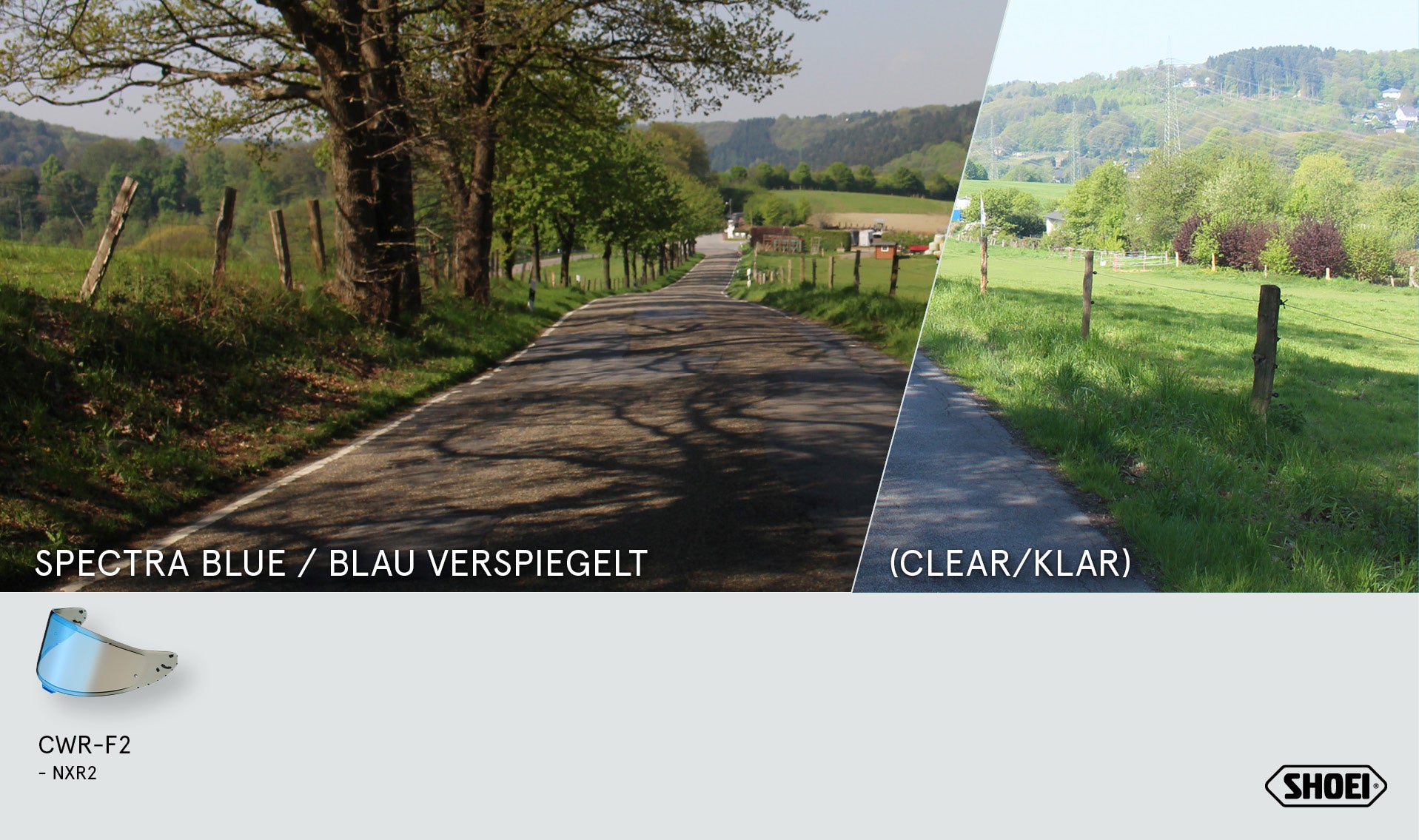 Visera Shoei X-SPR PRO (CWR-F2PN) Azul Espejado 