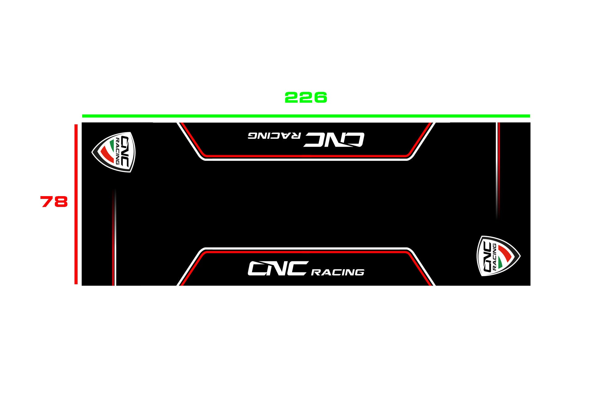 Alfombra para boxes y garajes de motocicleta 226 x 80 cm CNC Racing GA016B 