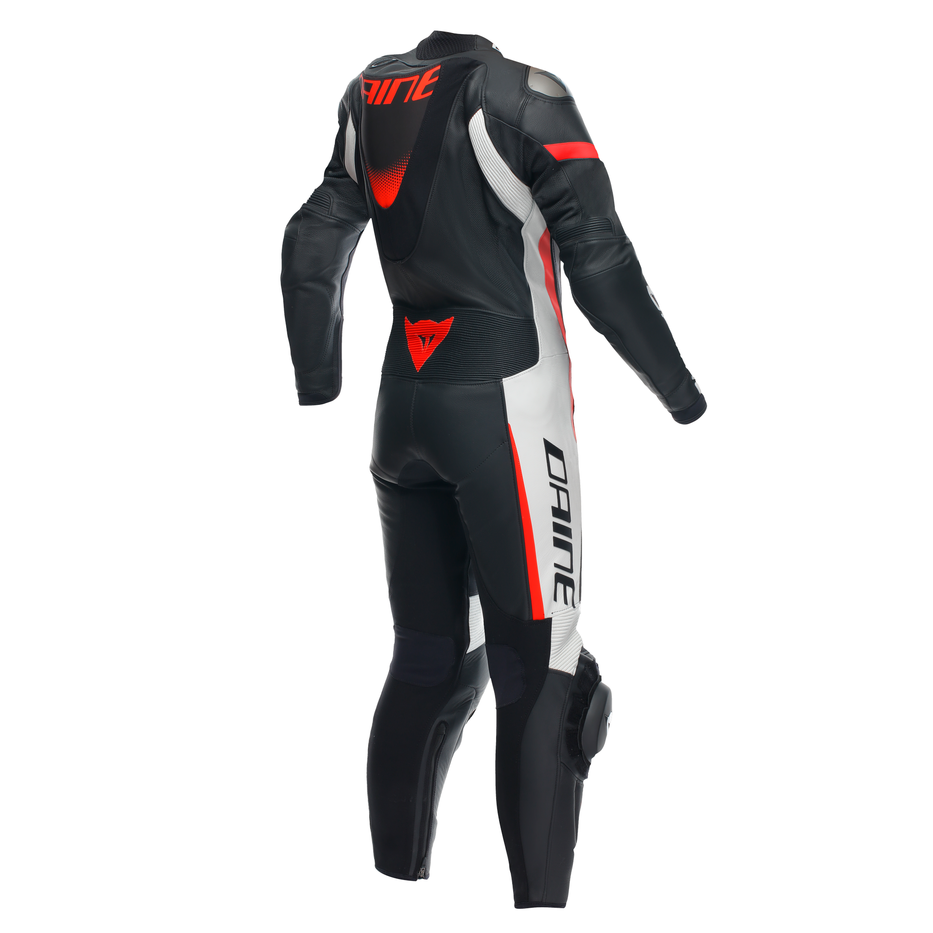 Dainese Grobnik Lady Mono de cuero – Traje de carrera perforado | Mujeres | Blanco/Rojo 