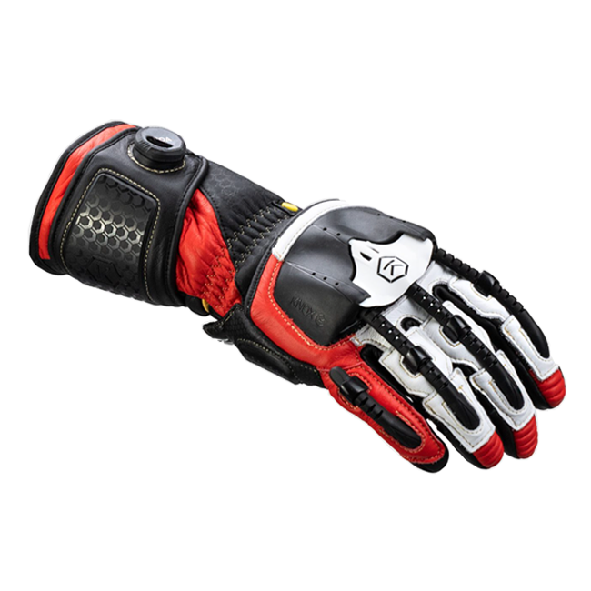 Knox Handroid MK5 guantes de cuero de competición | Hombre | Rojo | 11769404105 