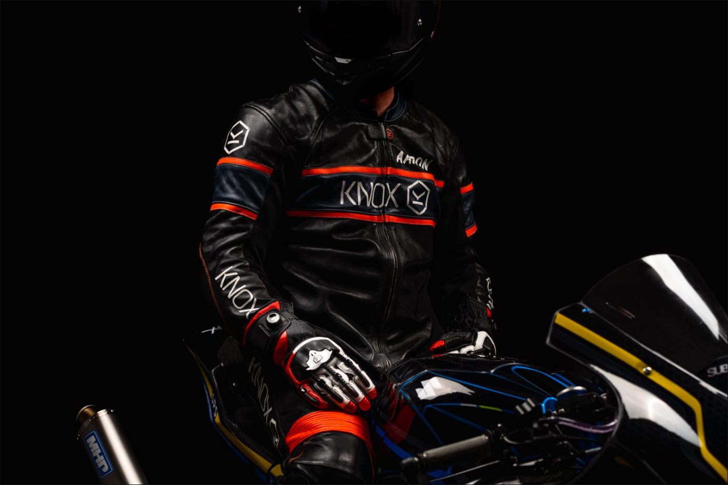 Knox Handroid MK5 guantes de cuero de competición | Hombre | Rojo | 11769404105 