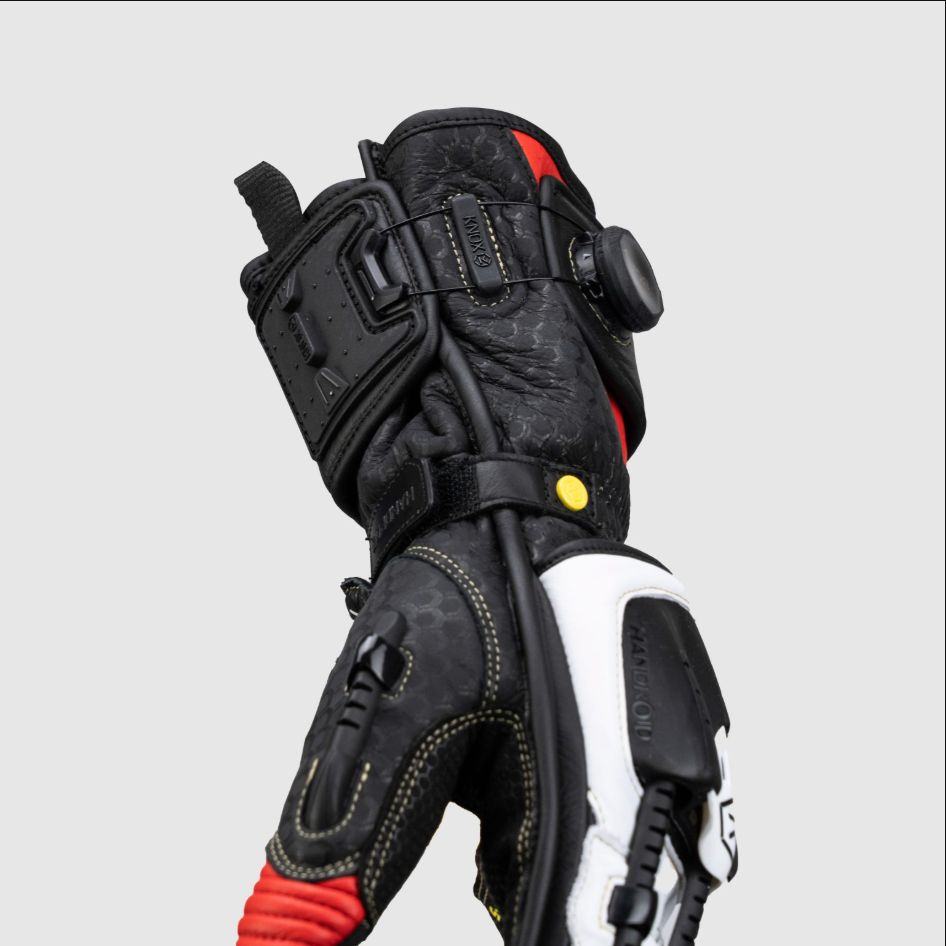 Knox Handroid MK5 guantes de cuero de competición | Hombre | Rojo | 11769404105 