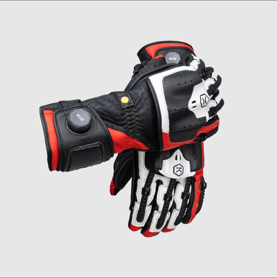 Knox Handroid MK5 guantes de cuero de competición | Hombre | Rojo | 11769404105 