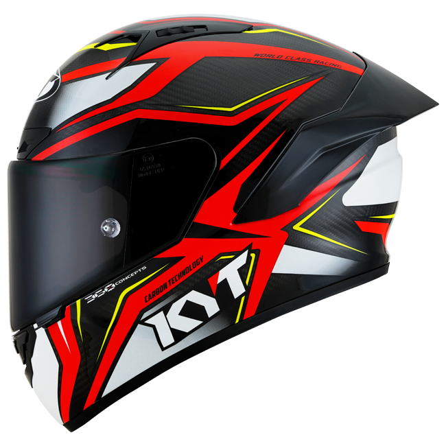 KYT NZ-Race Casco de Carbono Stride Brillante Rojo/Blanco Y6NZ0026 