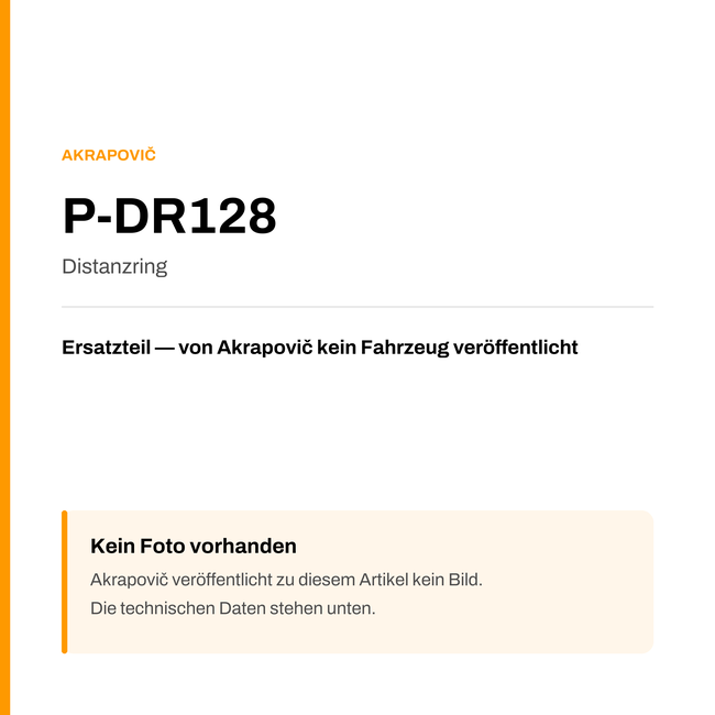 Akrapovic Distanzring P-DR128 — Platzhalter, kein Herstellerfoto verfügbar
