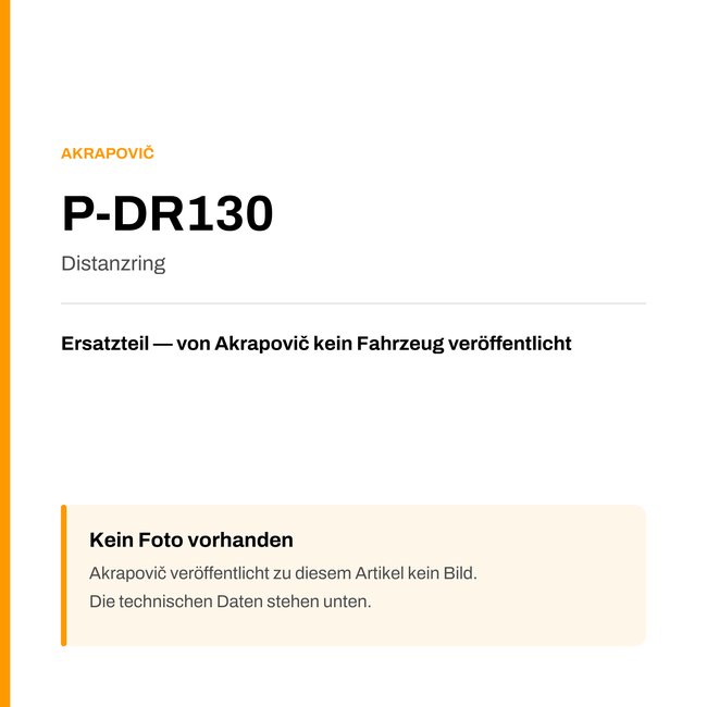 Akrapovic Distanzring P-DR130 — Platzhalter, kein Herstellerfoto verfügbar