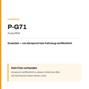 Akrapovic Auspuffteil P-G71 — Platzhalter, kein Herstellerfoto verfügbar