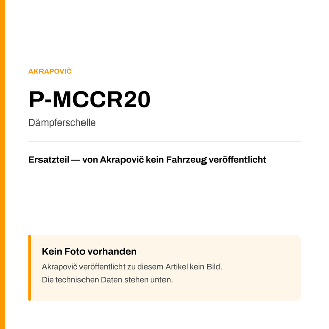 Akrapovic Dämpferschelle P-MCCR20 — Platzhalter, kein Herstellerfoto verfügbar