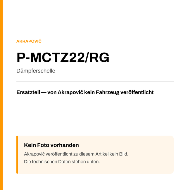 Akrapovic Dämpferschelle P-MCTZ22/RG — Platzhalter, kein Herstellerfoto verfügbar