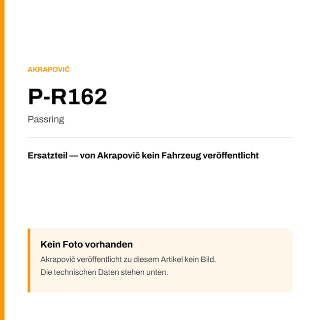 Akrapovic Passring P-R162 — Platzhalter, kein Herstellerfoto verfügbar