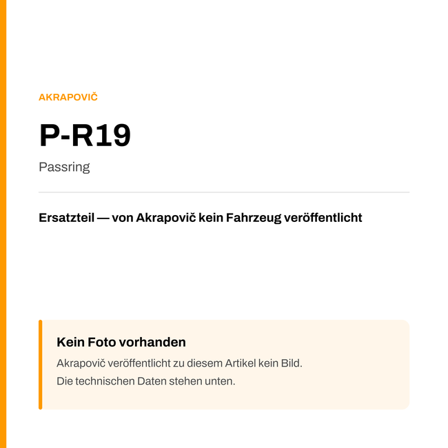 Akrapovic Passring P-R19 — Platzhalter, kein Herstellerfoto verfügbar