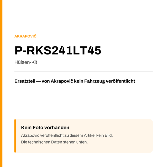Akrapovic Hülsen-Kit P-RKS241LT45 — Platzhalter, kein Herstellerfoto verfügbar