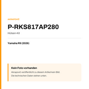 Akrapovic Hülsen-Kit Yamaha R9 (26-26) P-RKS817AP280 — Platzhalter, kein Herstellerfoto verfügbar