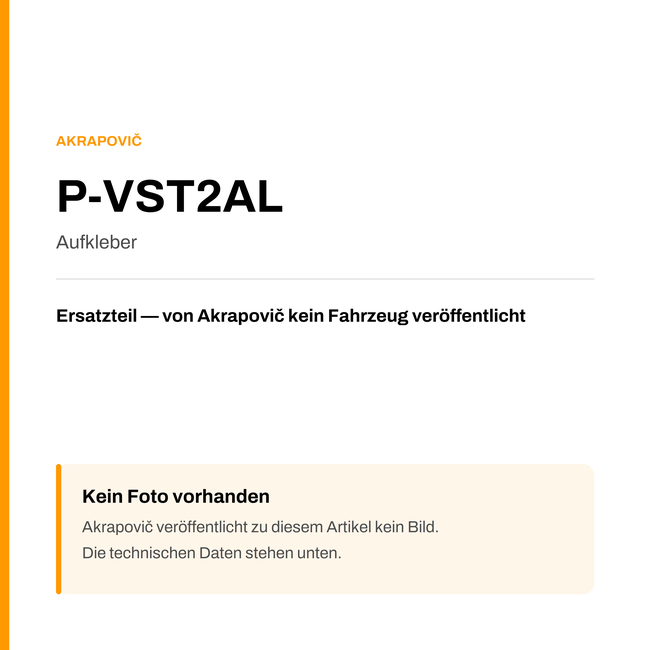 Akrapovic Aufkleber P-VST2AL — Platzhalter, kein Herstellerfoto verfügbar