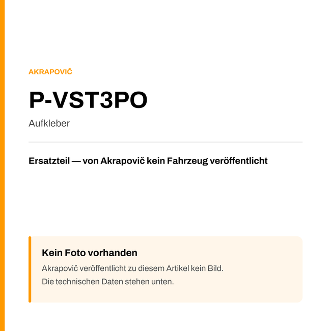 Akrapovic Aufkleber P-VST3PO — Platzhalter, kein Herstellerfoto verfügbar