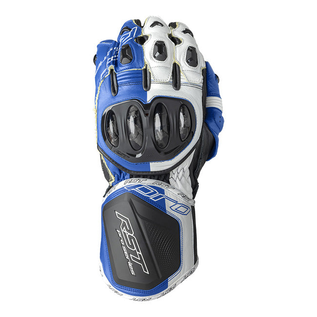 Guantes de cuero de motocicleta RST Pro Series GP D3O | Hombre | Azul/Blanco | 103715 