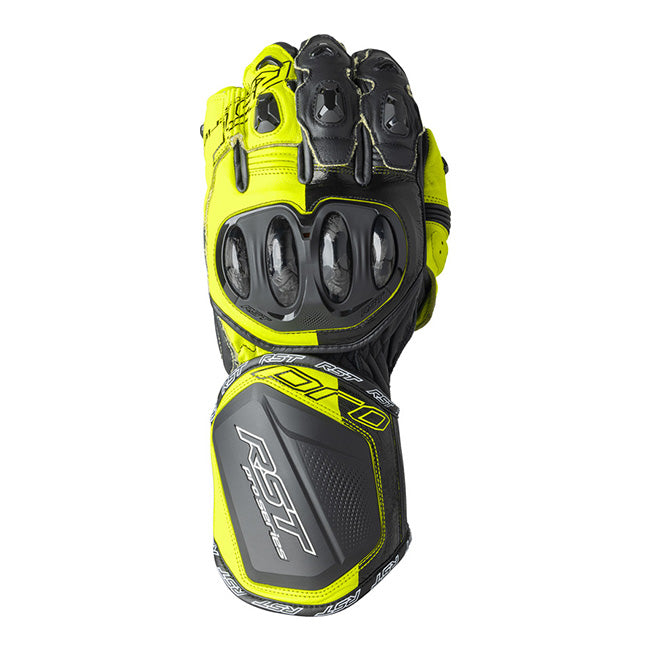 Guantes de cuero de moto RST Pro Series GP D3O | Hombres | Amarillo neón/Negro | 103715 