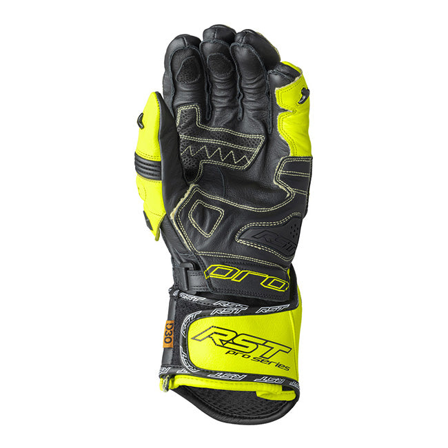 Guantes de cuero de moto RST Pro Series GP D3O | Hombres | Amarillo neón/Negro | 103715 