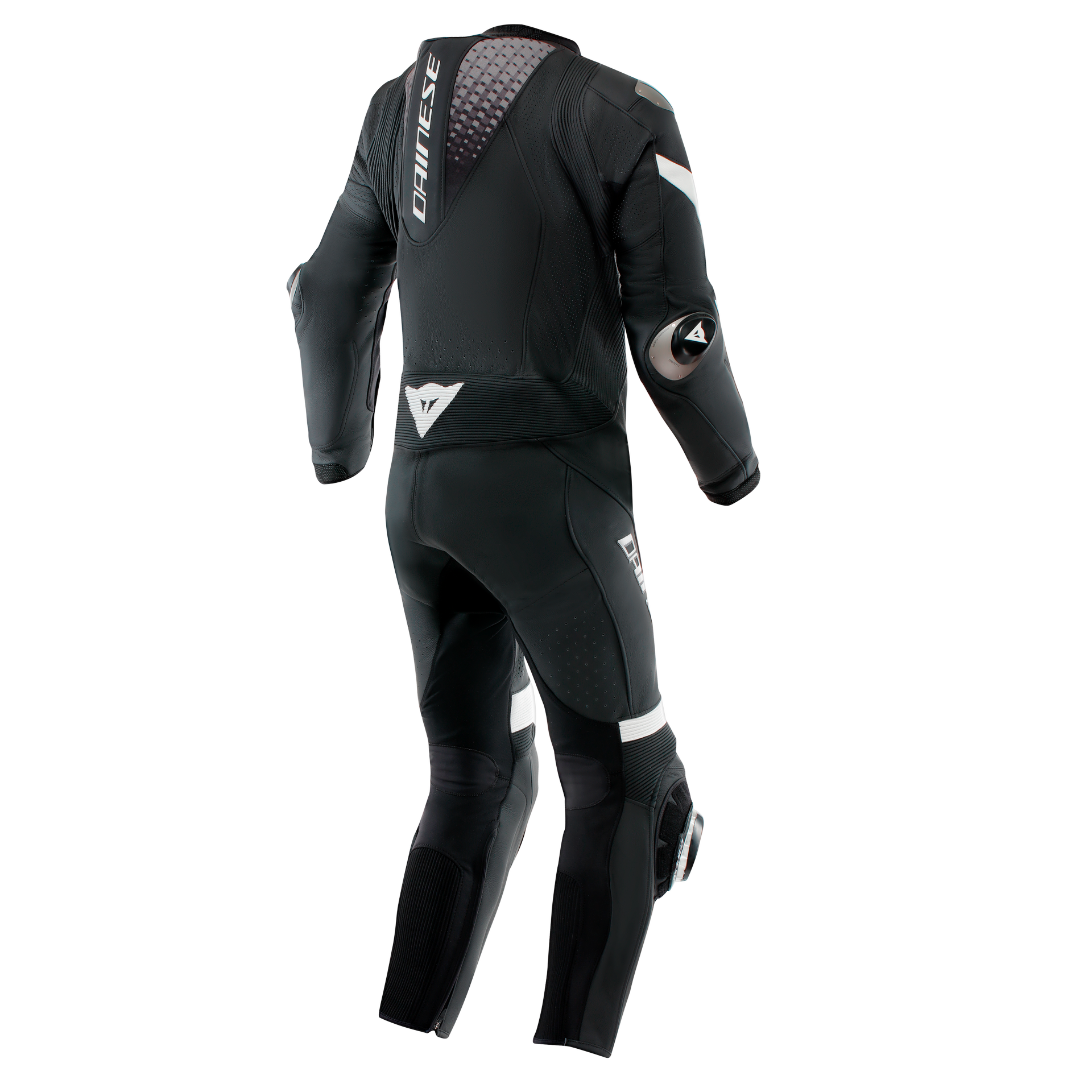 Dainese Laguna Seca 6 Mono de cuero – Traje de competición perforado | Hombre | Negro/Blanco 