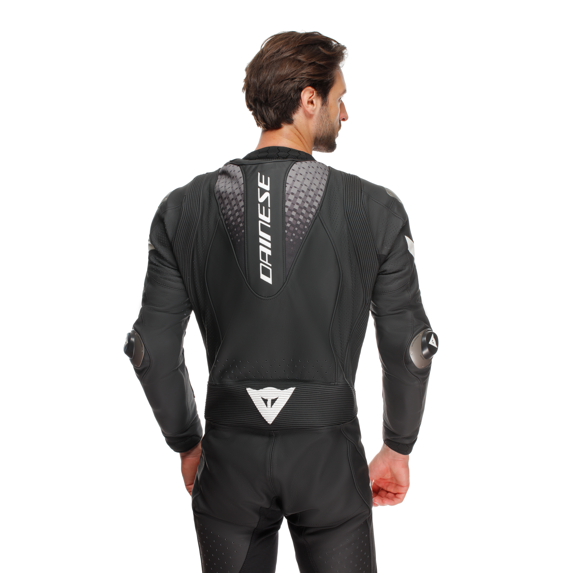 Dainese Laguna Seca 6 Mono de cuero – Traje de competición perforado | Hombre | Negro/Blanco 