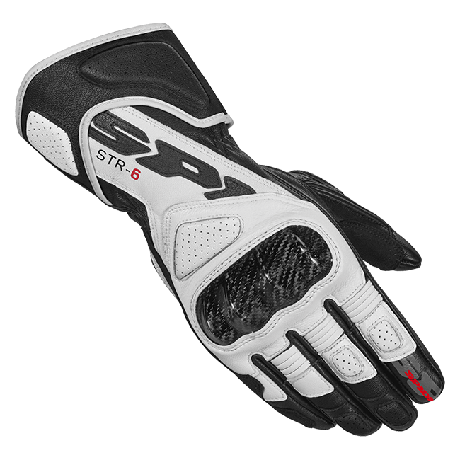 Guantes de cuero de moto Spidi STR-6 Racing | Hombre | Negro/Blanco | A221011 