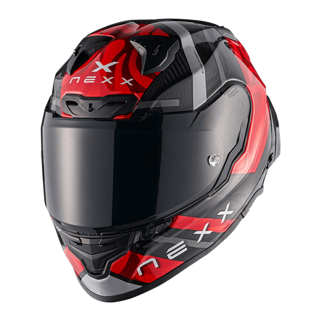 Nexx X.R3R Casco Swirl Carbon Rojo Plata 01XR323489023 